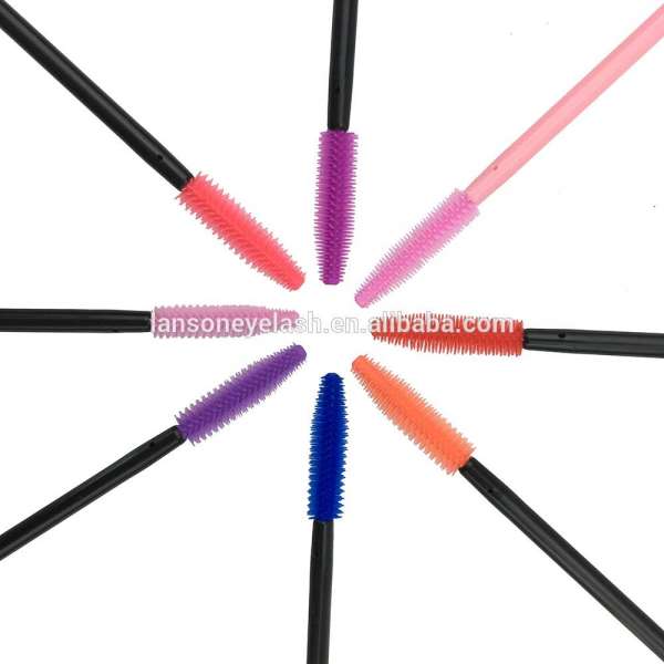 Wholesale eyelash extension make up applicator disposable silicone colorful mascara brushes